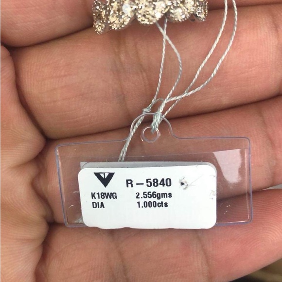 Japan Real 18k white gold heart ring band 1 carat! - Picture 2 of 3